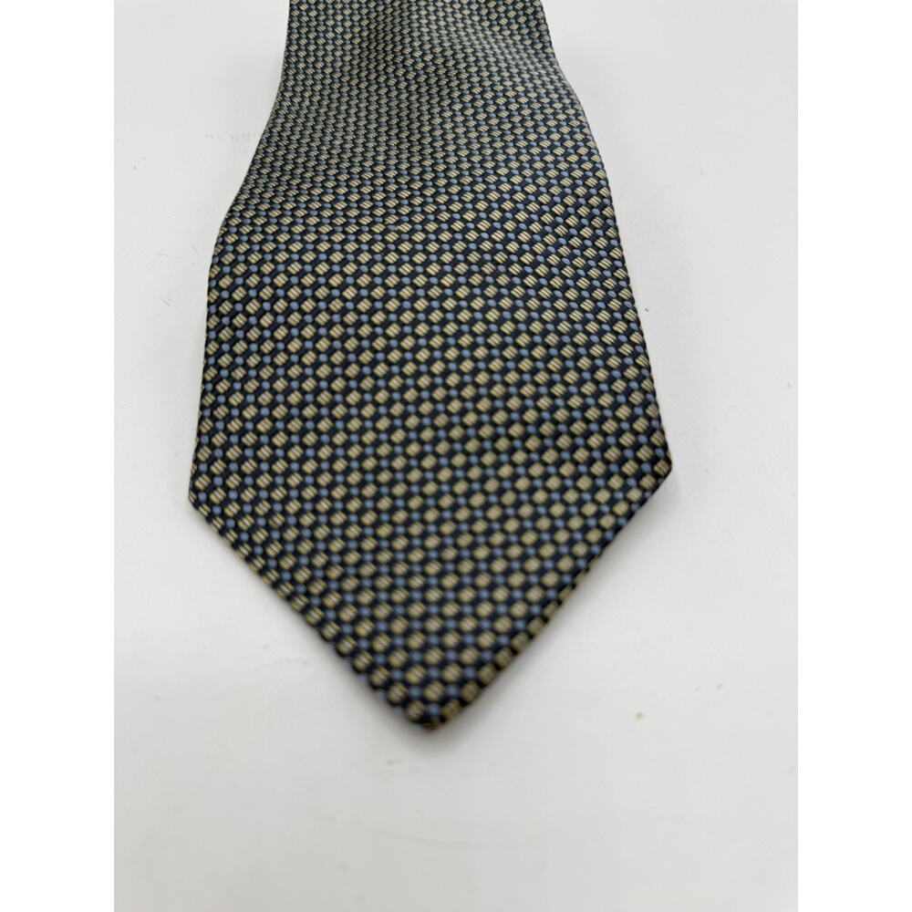 Tommy Hilfiger Mens Navy/Gold Geometric Shapes Neck Tie 100% Imported Silk